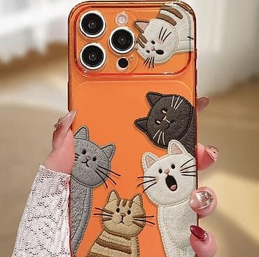 питинитка сатып алам: Чехол для iPhone 17promax с объёмной вышивкой «Котики» - Дизайн — 4
