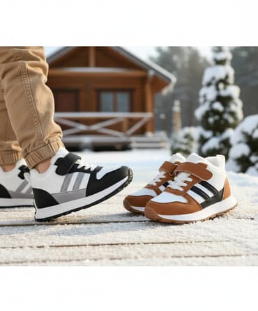 зимняя обувь детская котофей: 1.Новые утеплённые детские ботинки (черно-белые), подойдут на 33-34 — 1