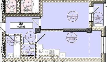 Новостройки от застройщика: Построен, Элитка, 1 комната, 49 м² — 9