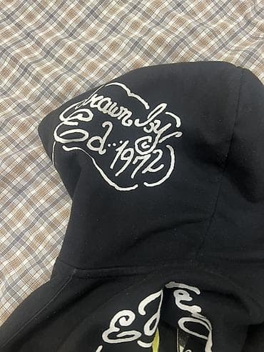 селена: Архивное Ed hardy черное худи с большим принтом на спине размер М — 7