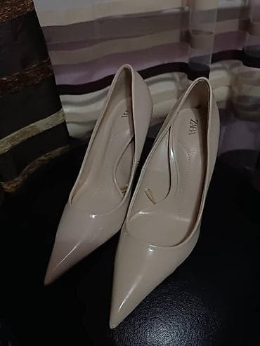zara обувь: Туфли, 36, Zara, Новый, цвет - Бежевый, Самовывоз, Платная доставка — 1