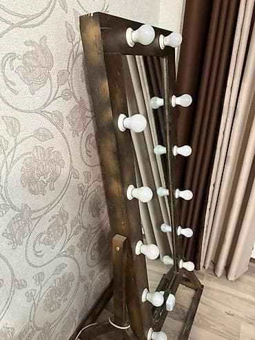 Шамдар жана шамдалдар: Напольное гримерное зеркало с подсветкой - Формат: полноразмерное — 1