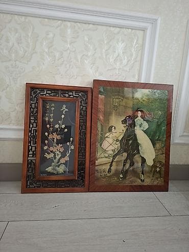 Картины: Подборка настенных работ в рамах (разные техники и размеры). Состав — 1
