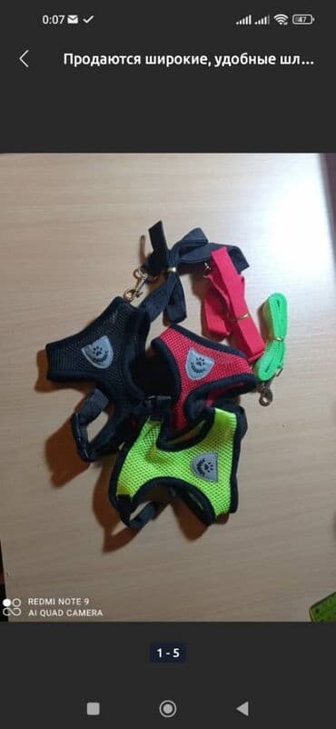 Кемирүүчүлөр: Широкие шлейки с поводком для собак и кошек. Качество отличное — 5