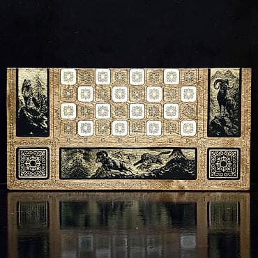 art: Набор 3-в-1: шахматы, шашки и нарды в одном складном деревянном кейсе — 9
