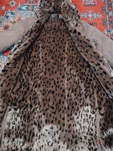 Дубленка, Классическая модель, По колено, С капюшоном, 5XL