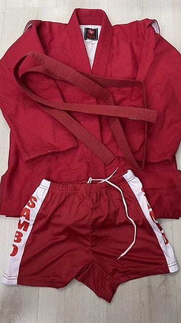 самбу: Комплект для самбо (красный): - Куртка самбо из плотной — 1