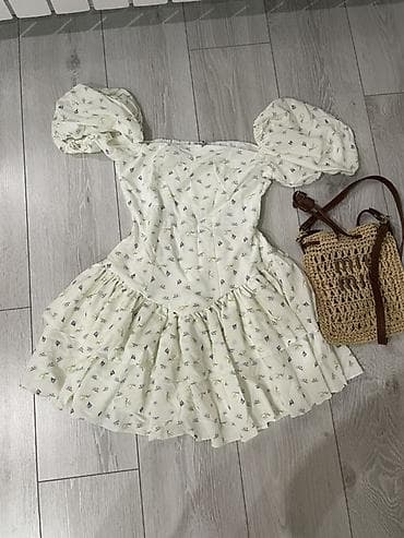 Повседневное платье, Made in KG, Лето, Короткая модель, Крестьянка, S, M, L at lalafo.kg Повседневное платье, Made in KG, Лето, Короткая модель, Крестьянка, S, M, L