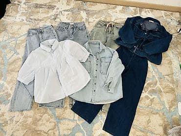 джинсовая одежда: Женский набор одежды в деним-стиле Состав: - Светло-голубая блузка с — 1