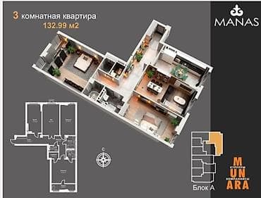 3 бөлмө, 133 м², Көк-Жар ж/м Элитка, 9 кабат, ПСО (өз алдынча бүтүрүү) lalafo.kg да 3 бөлмө, 133 м², Көк-Жар ж/м Элитка, 9 кабат, ПСО (өз алдынча бүтүрүү)