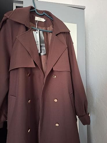 second hand: Плащ, Тренчкот, Двубортная модель, L — 2
