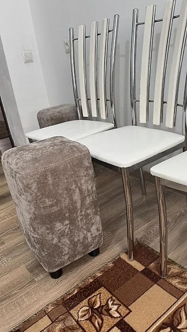 dinner table: Стуля 6 шт 
2шт. Пуфик в подарок 
Доставка бар шаар ичине — 5
