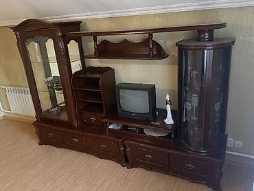 тумба под тв высокая: Стенка-шкаф, Тип стенки-шкафа: Модульная, Для зала, Особенности: С отделением под телевизор — 6