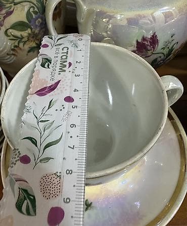 Посуда: Новый чайно-кофейный сервиз «Мейсенский букет» производства ГДР — 6