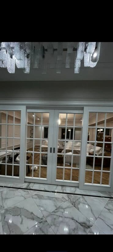 стекло в межкомнатную дверь цена: Межкомнатная дверь со стеклом, МДФ, Двустворчатая, цвет - Белый — 3