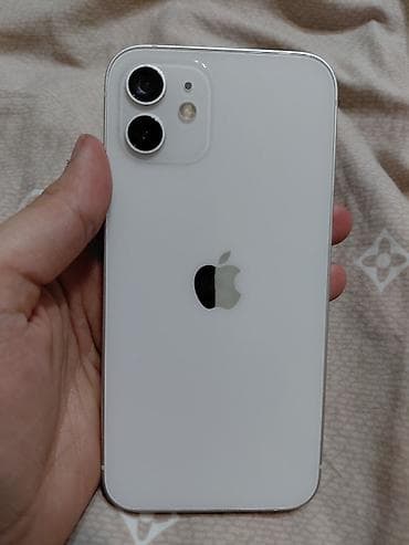 IPhone 12, Б/у, 64 ГБ, Белый, Защитное стекло, 85 %