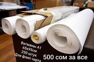 Ватманы А1 65х95 250шт. Цена за все) с креплениями для флип чарта