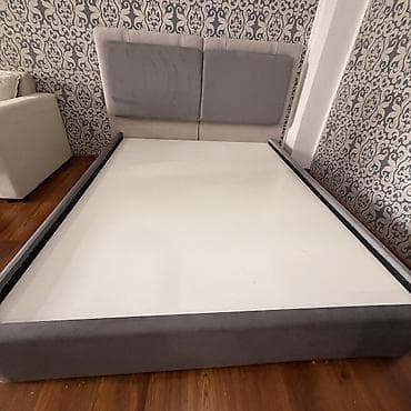1 кишилик кровать: Двуспальная кровать, С мягким изголовьем, длина - 200 см — 2