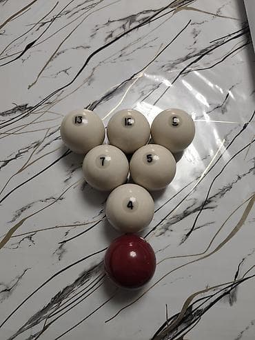 бильярдный шары: Комплект шаров для русского бильярда (малая подборка) - 6 белых шаров — 1