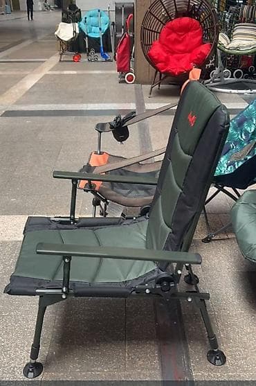 гала: Походный складной стул, Новый, Другой материал, цвет - Зеленый — 1