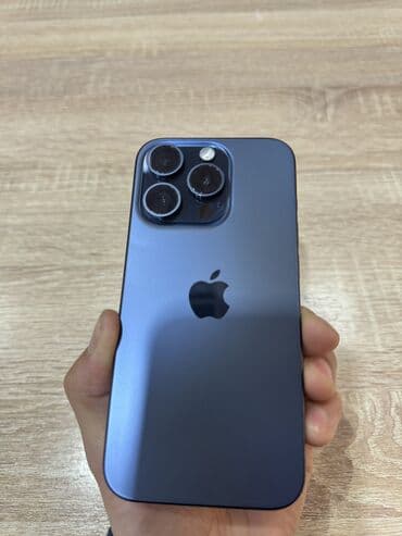 iphone 16 pro купить бишкек: IPhone 15 Pro, Б/у, 256 ГБ, Blue Titanium, Чехол, Защитное стекло, 89 % — 1