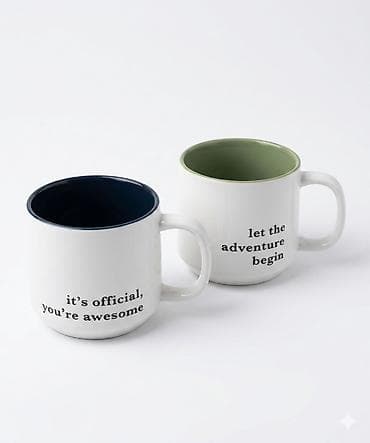 Керамические кружки с надписями - Материал: керамика, гладкая глазурь