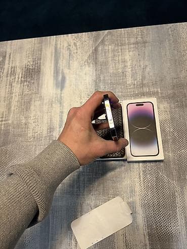 телифон айфон: IPhone 14 Pro, Б/у, 128 ГБ, Deep Purple, Чехол, Коробка, 86 % — 5