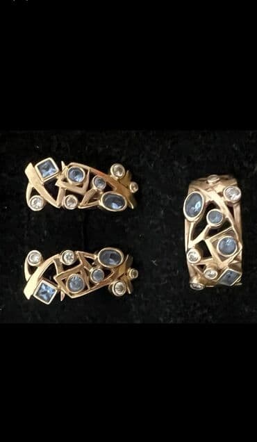 алла тоо: Продаю шикарный Золотой комплект 585 проба Россия камень натуральный — 3