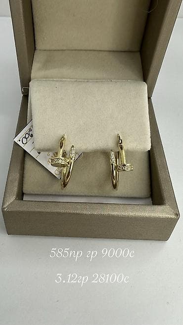 стильные украшение ручной работы: Серьги, Проба 585, Без вставки, Женские, Винтажный стиль, Новый — 10