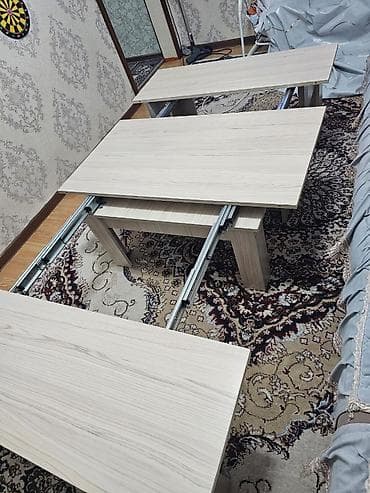 Кухонные столы: Стол трансформер Для кухни, Раскладной стол, Длина, см: 3,5 см, цвет - Бежевый — 1