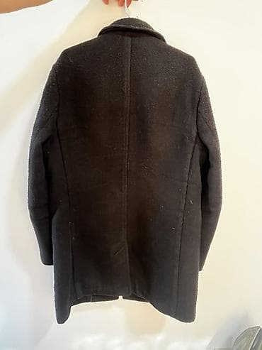 moda larissa плащ: Черное классическое пальто XL - Фасон: прямое, длина до середины — 2