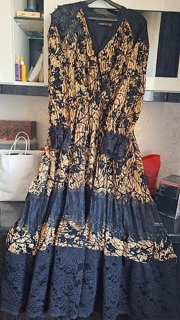Вечернее платье, Длинная модель, С рукавами, 4XL — 1