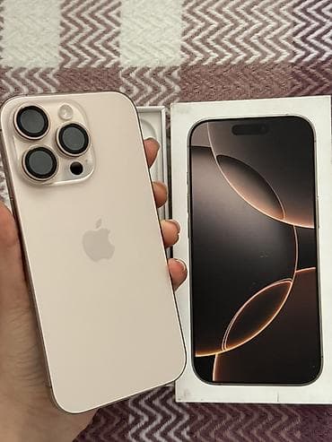 iphon 16 pro: IPhone 16 Pro, 256 ГБ, Desert Titanium, Коробка, Чехол, 90 % — 2