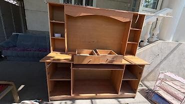 маленький офисный стол: Компьютерный стол, С полками — 1