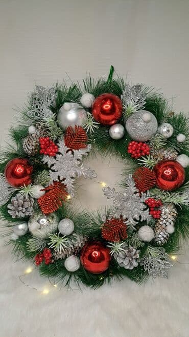 розы купить: Новогодние декоративные венки ручной работы любой веночек на фото — 1