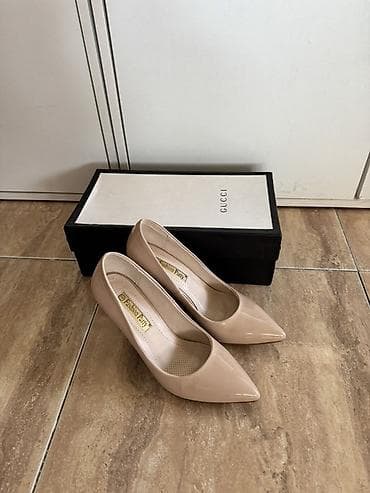 pull and beer: Лодочки-туфли на шпильке, нюдовые (бежевый оттенок). - Материал — 4