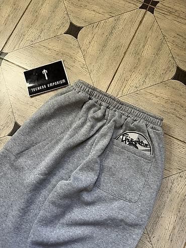 перчатки для тренировок: Серые спортивные штаны - Материал: плотный мягкий трикотаж — 3