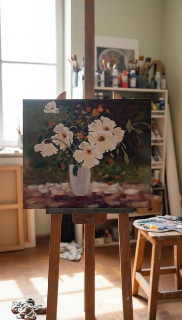 инструменты для покраски: Картины маслом новые. Нежность, масло, холст 50х50, покрыт лаком — 1