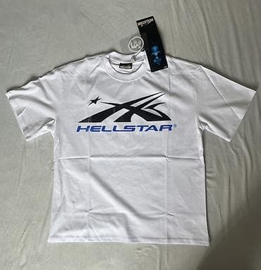 кийилген кийимдер: Футболка Hellstar, белая - Бренд: Hellstar - Дизайн: спереди крупный — 1