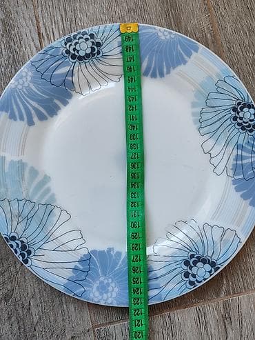 Ашкана буюмдары: Набор тарелок турция с синим цветочным орнаментом - Состав: 6 мелких — 4
