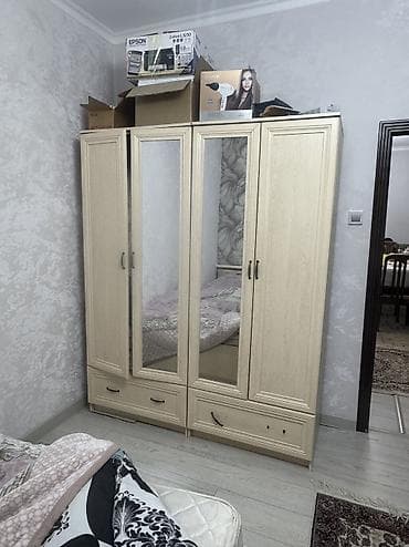 бу спальни гарнитур: Спальный гарнитур, Б/у, Трюмо, Тумба, Шкаф, Самовывоз, цвет - Бежевый — 6