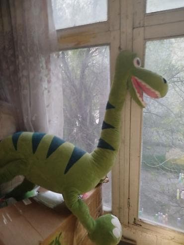 заказ делфин: Мягкая игрушка «Динозавр» – большой плюшевый друг ярко‑зелёного цвета — 1