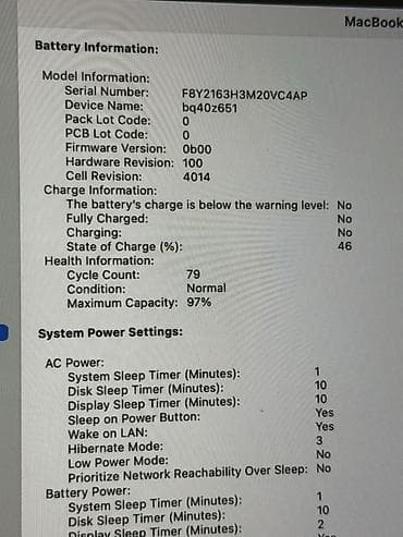 Apple (MacBook) ноутбуктары: Apple M1 Pro, ОЗУ, RAM: 16 ГБ — 4