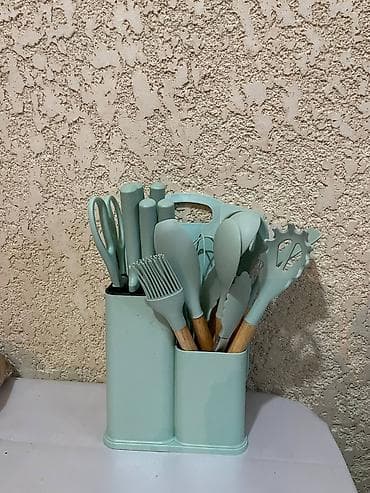 лепщица пельмени: Набор кухонных принадлежностей с подставкой, мятный цвет Состав — 1