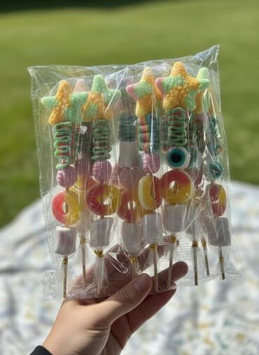 купить самшит в бишкеке: Набор фруктово-желейных конфет на шпажках - Яркие фигурные — 1