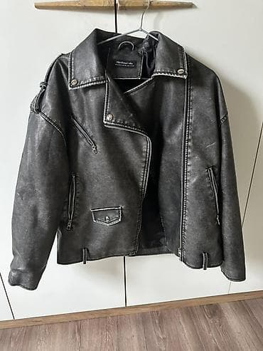 кожынный куртка: Косуха Histovv via, графитовый цвет с эффектом выцветшей кожи. - — 3