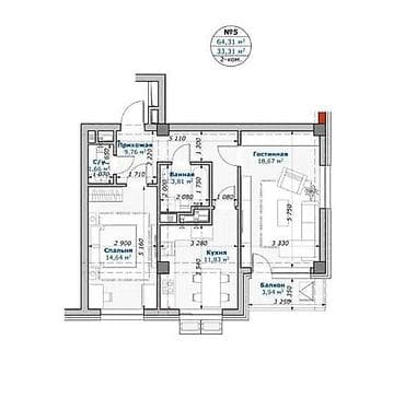 сдаю квартира айни: 2 комнаты, 65 м², Элитка, 2 этаж, Дизайнерский ремонт — 10