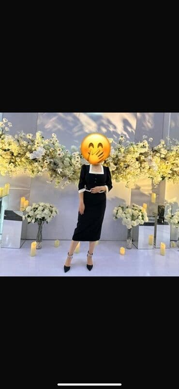 черно белые платья: Вечернее платье, Классическое, Длинная модель, С рукавами, M — 1