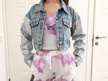 индийские одежды: Эксклюзивная, джинсовая куртка с поедками оверсайз. ТУРЦИЯ,Идеальное — 2
