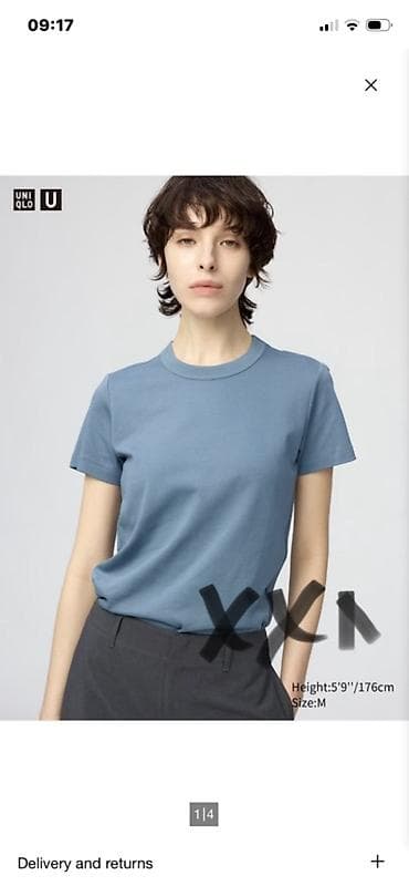 Футболка, Классическая модель, Uniqlo, Хлопок, L, XL, 2XL — 3